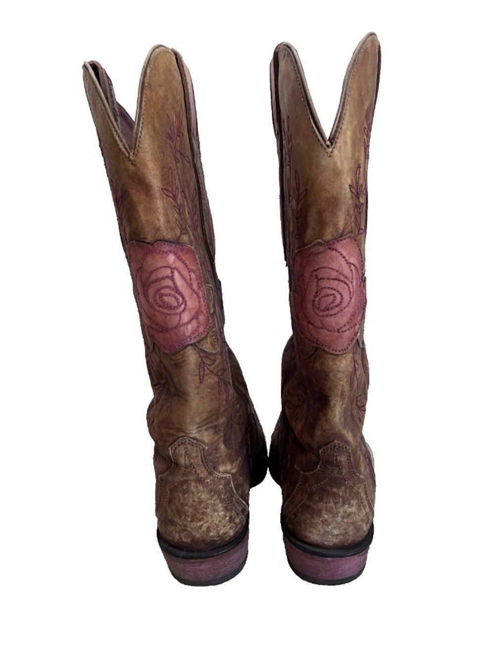 Ariat Rosalind Womens Western Boots Size 9 B Brown Leather Rose Floral Snip Toe - Picture 5 of 11